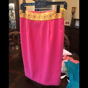 Pink pencil skirt - anthropology